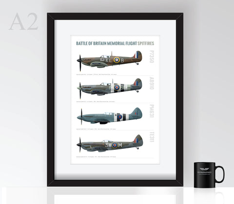 BBMF Spitfires - Poster
