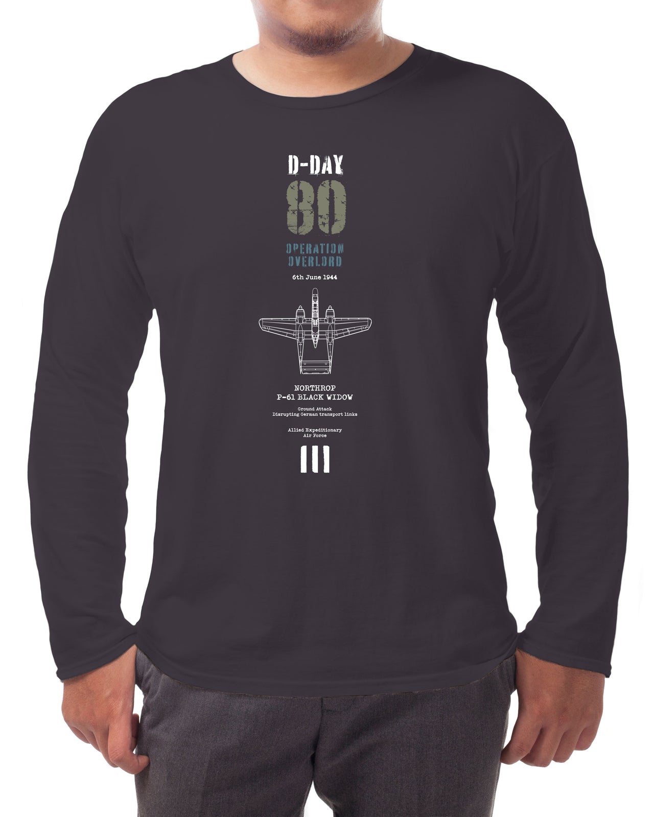 D-Day P-61 Black Widow - Long-sleeve T-shirt