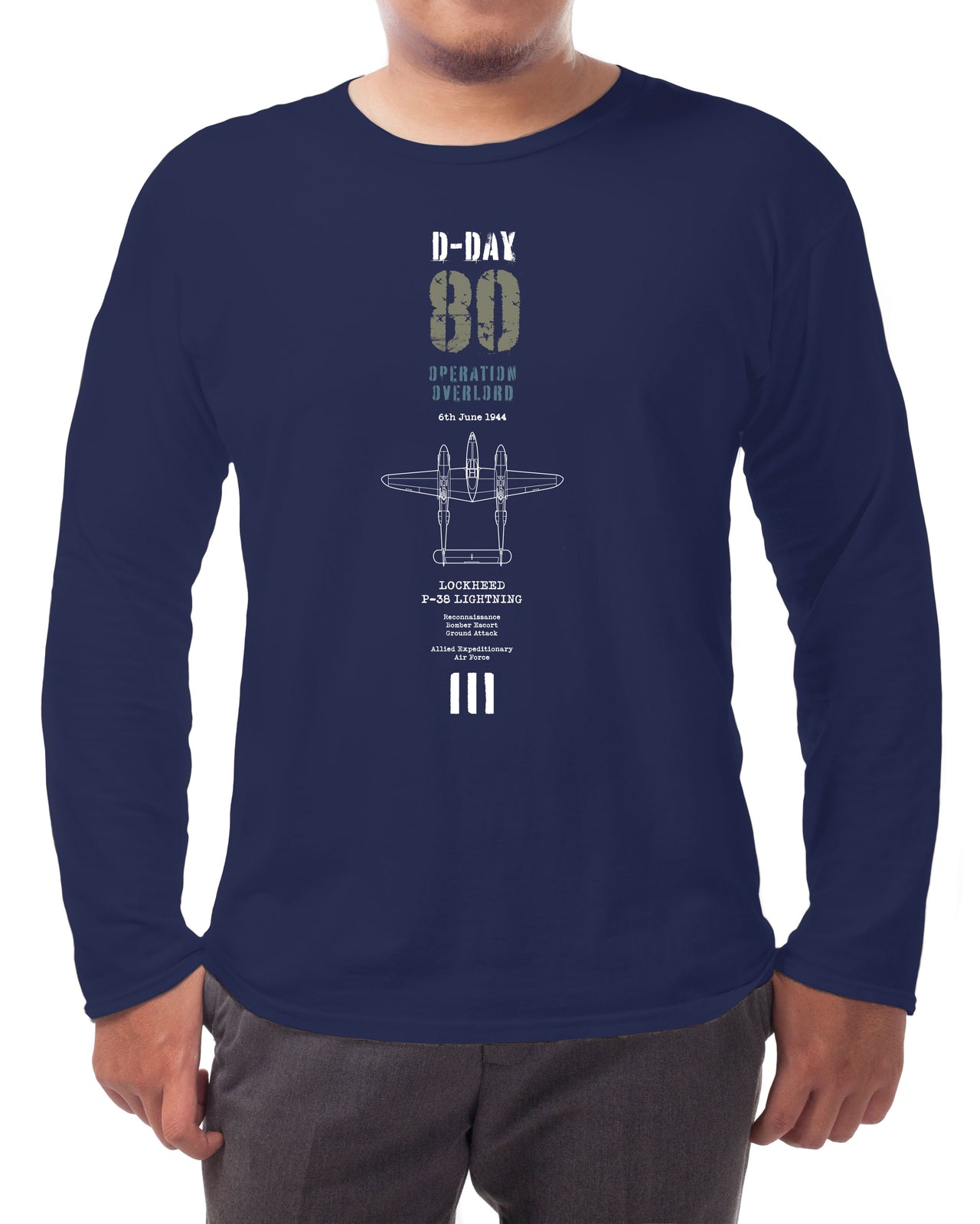 D-Day P-38 Lightning - Long-sleeve T-shirt