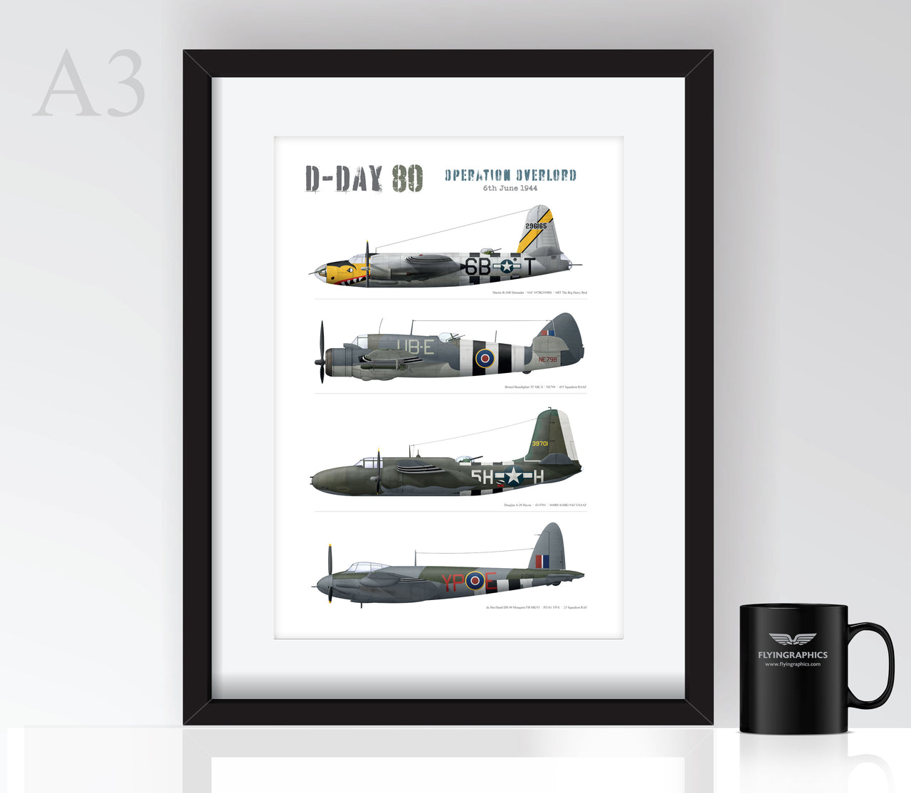 D-Day Medium Bomber Profiles - Poster
