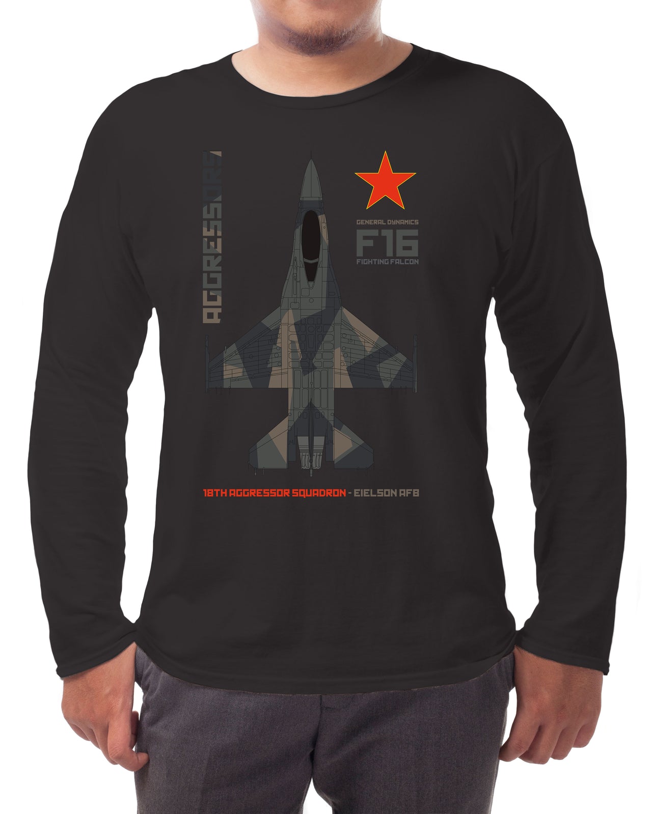 Aggressor F-16 Fighting Falcon - Long-sleeve T-shirt