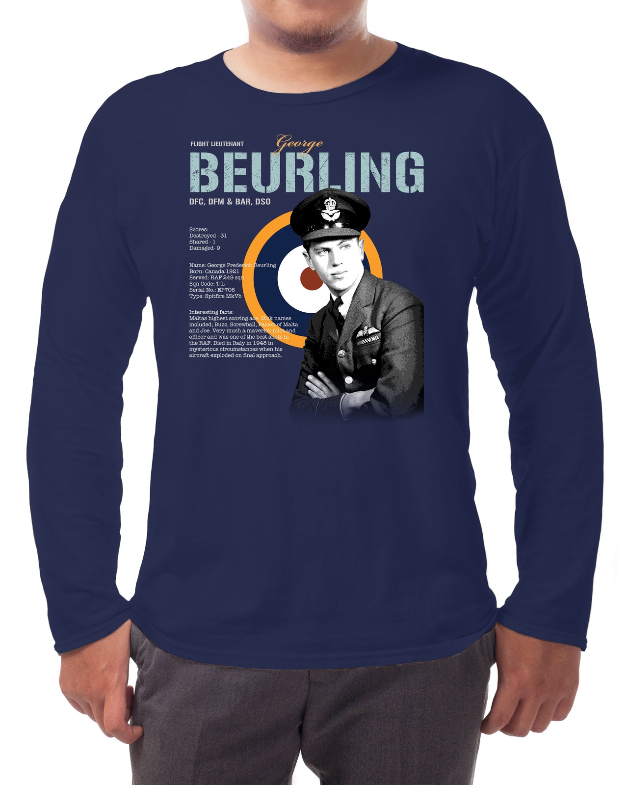 George Beurling - Long-sleeve T-shirt