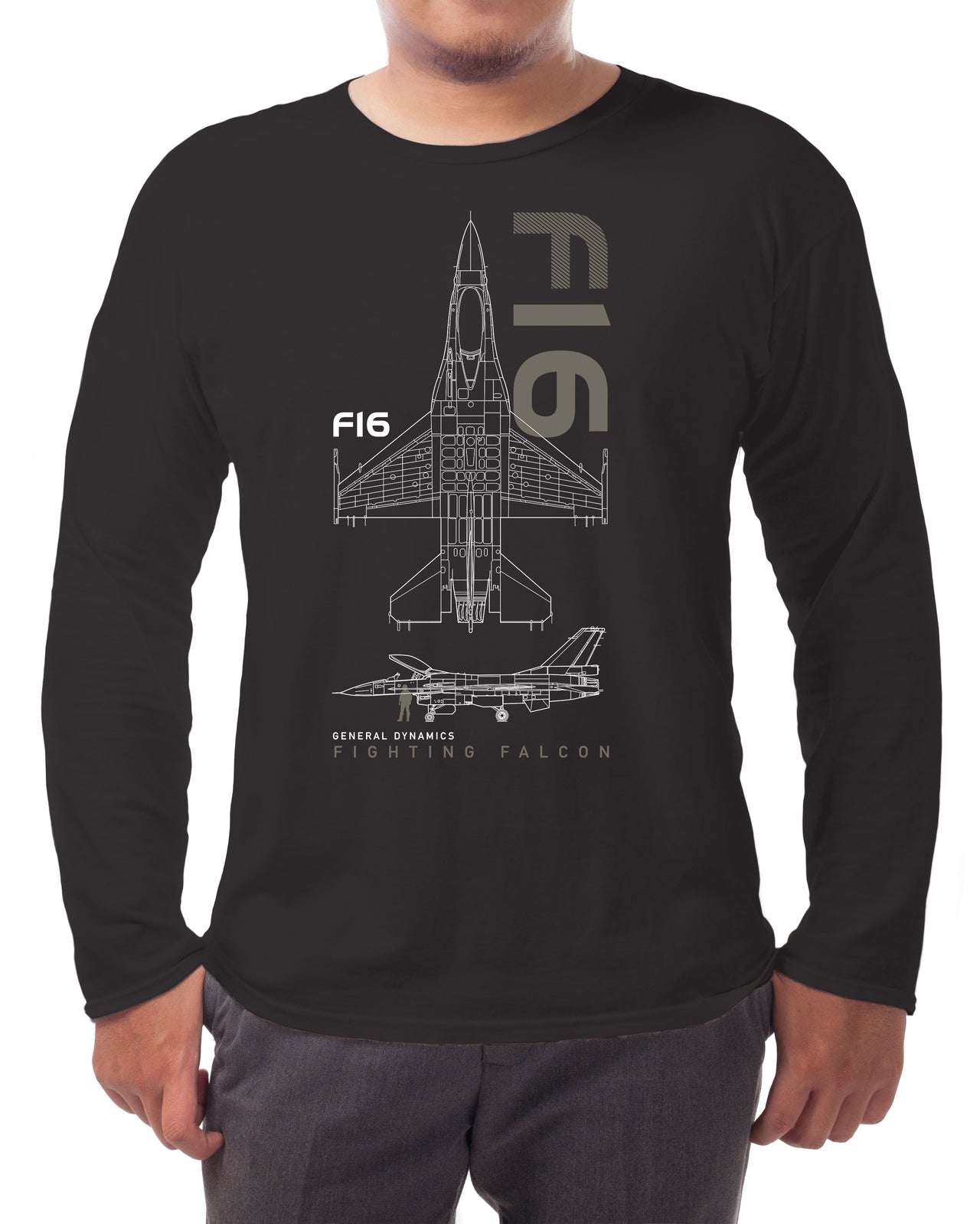 F-16 Fighting Falcon - Long-sleeve T-shirt