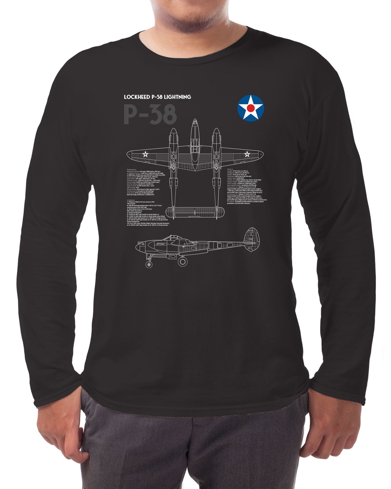P-38 Lightning - Long-sleeve T-shirt