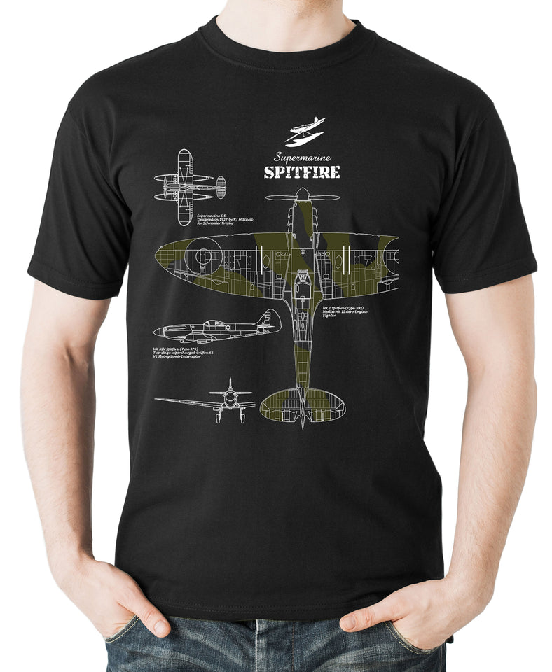 Spitfire Plane Graphic T-Shirt - Men's & Women's Soft Cotton Tee, Multiple Sizes (TA020386)